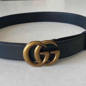 Faux Gucci, double G belt, marmont look
